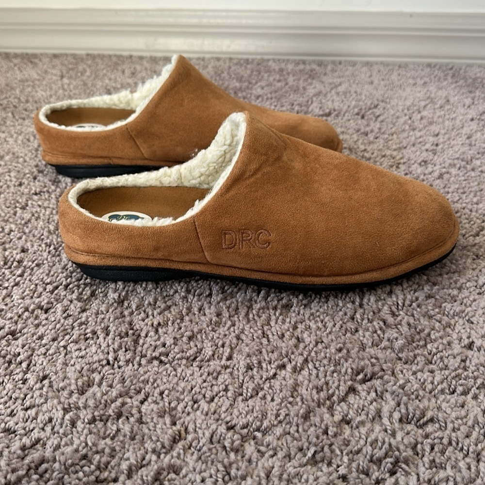 Dr.Comfort Men's Easy Therapeutic Slippers Camel Size 8 Wide - Picture 10 of 15